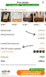 קוד קופון 20 אחוז לטמו TEMU (איך להחיל בקופה)